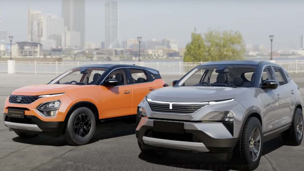 2023 Tata Harrier Facelift Visualised Alongside Current Model Car