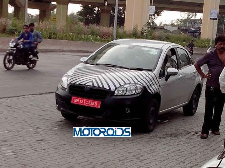 2014 Fiat Linea Base Variant Spy Shot Front Left Quarter