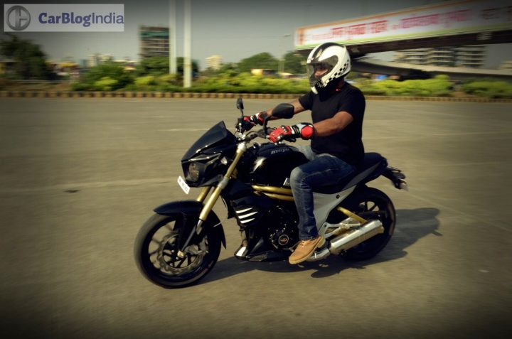 Mahindra mojo 300 review action shot