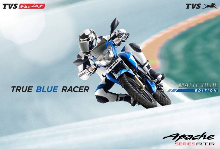 Tvs apache matte blue new 1 1