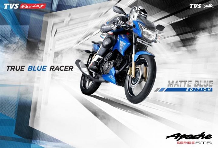 Tvs Apache Matte Blue Launch Pics