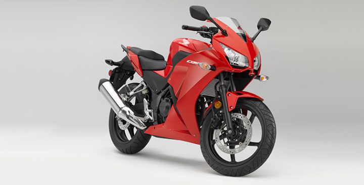 Honda cbr300r red front angle