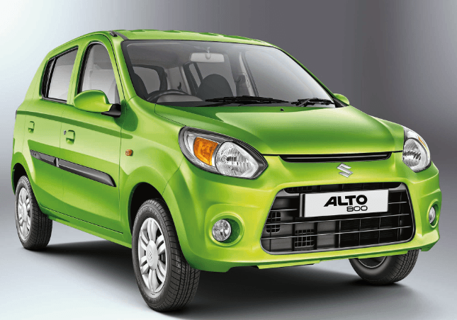 Best Small Cars in India Under 4 Lakhs with Images Mileage Specs Maruti Alto 800 Green Colour Front Side View