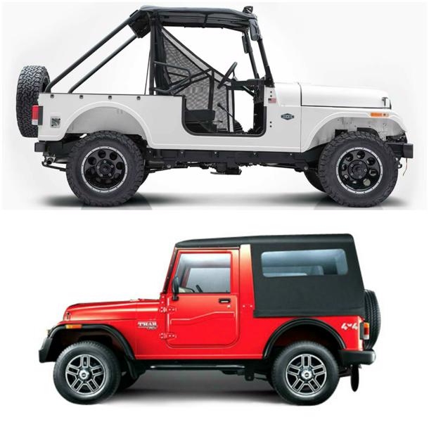 Mahindra Roxor Vs Mahindra Thar Side Profile