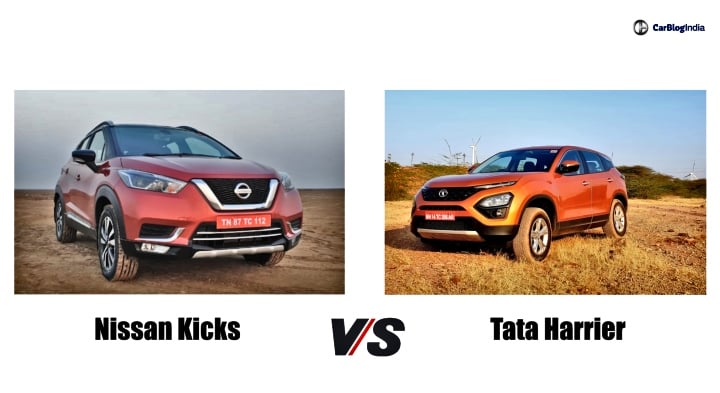 nissan kicks vs tata harrier front image