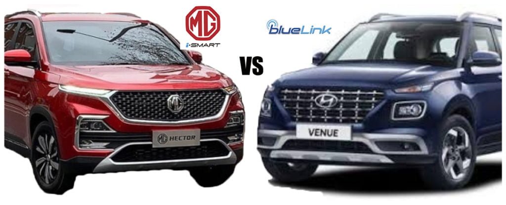 Mg Hector Vs Hyundai Venus Smart Features Comparison