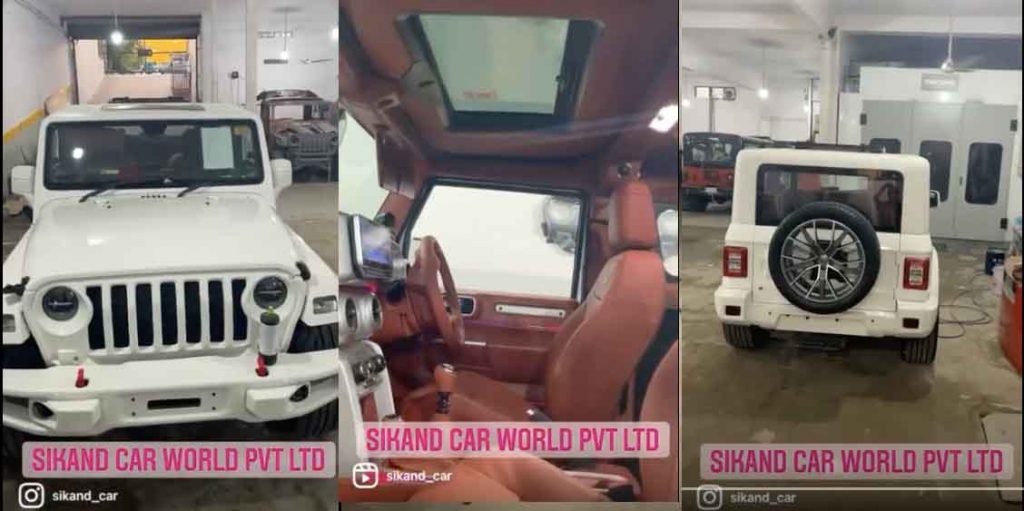 pure white new mahindra thar modifiction