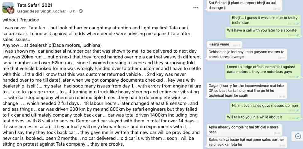 tata safari dealership fraud