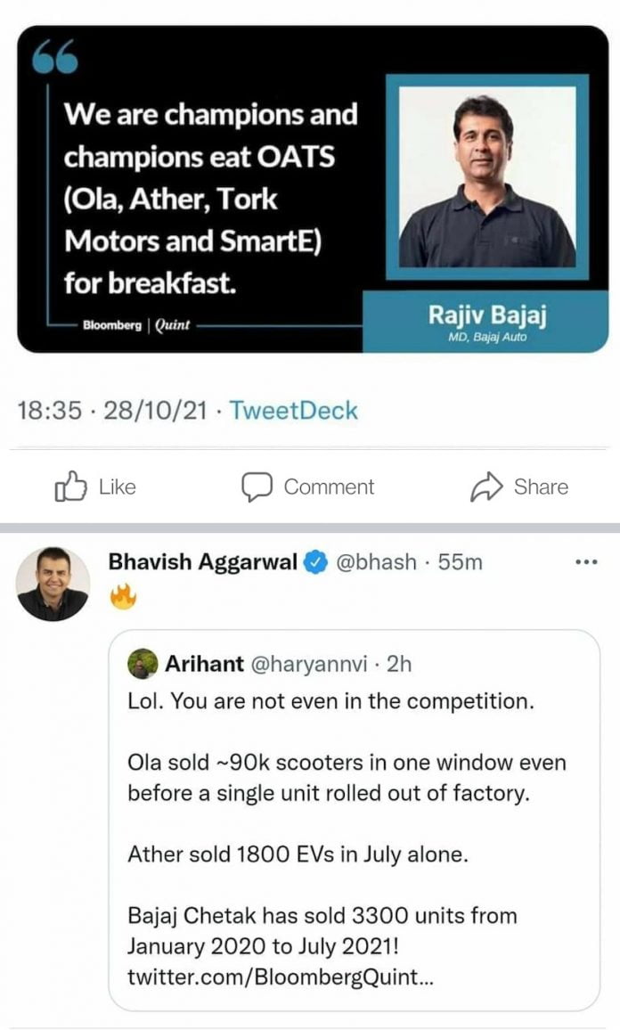 After Ola CEO, Now Ather Owns Rajiv Bajaj In Reply To His Cheeky ...