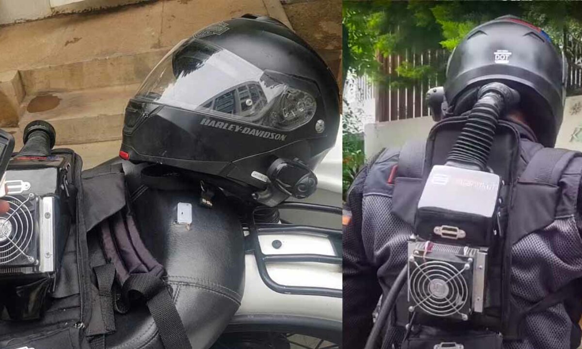 ac for bike helmet