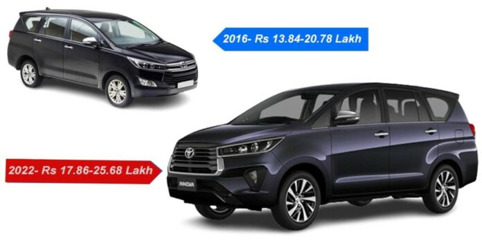 Toyota Innova Crysta Gets Rs 5 Lakh Costlier In 6 Years – Old Vs New ...