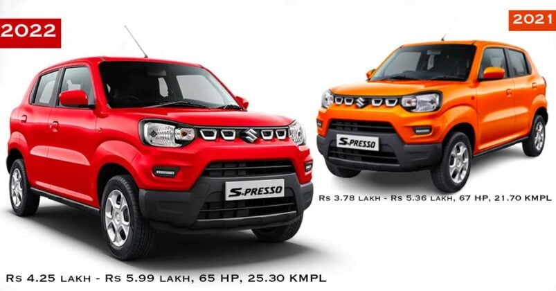 2022 Maruti S-Presso Vs Old Model Comparison » Car Blog India