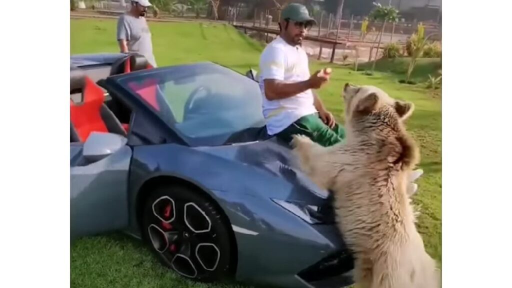 Humaid Albuqqaish with His Lamborghini Huracan