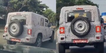 5-door Mahindra Thar spy images