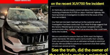 Mahindra Replies to XUV700 Owner Whose SUV Caught Fire