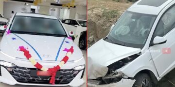 New Hyundai Verna Accident Gurgaon