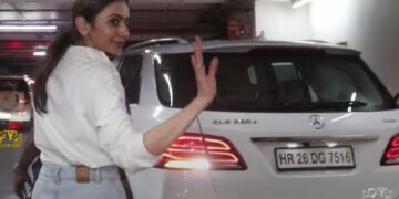 Rakul Preet Singh with Mercedes GLE 350d