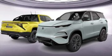 toyota fortuner hilux hybrid concept rendering front three quarters