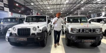 white mahindra thar maruti jimny used car market