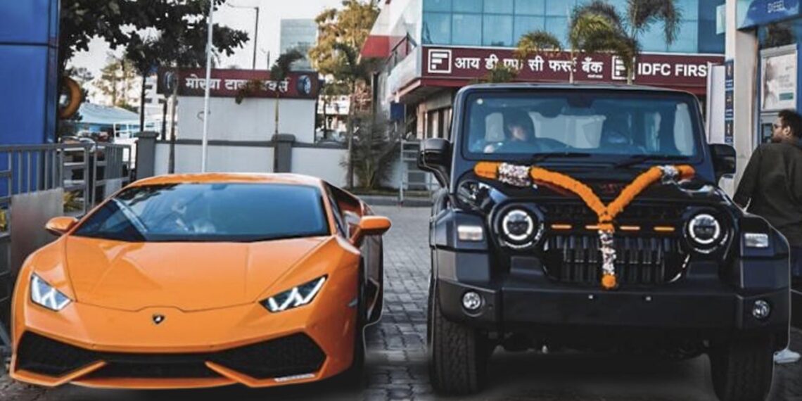 lamborghini huracan owner buys mahindra thar