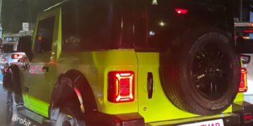 Mahindra Thar in Neon Green Paint