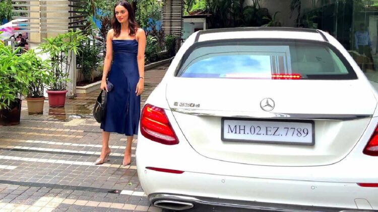 Manushi Chhillar in Mercedes benz E220d