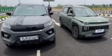 Tata Nexon vs Hyundai Exter Drag Race