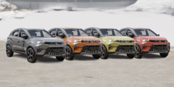 2023 Tata Nexon Grey Orange Gold Red Colours