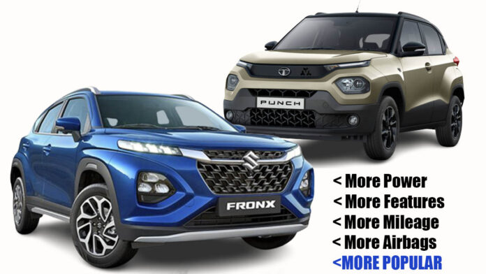 Maruti Fronx Outsells Tata Punch, 10% More Popular » Car Blog India