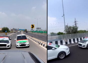 Maruti Swift Tricolour Driving on Independence Day