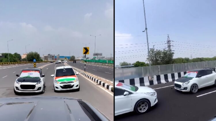 Maruti Swift Tricolour Driving on Independence Day