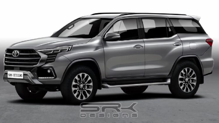 Next gen Toyota Fortuner Rendered Front Three Quarters