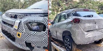 tata punch ev front rear test mule