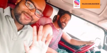 MS Dhoni’s Co-passenger Spotted Without Seatbelt; Social Media Demands Action