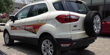 ford ecosport demo car rear three quarters