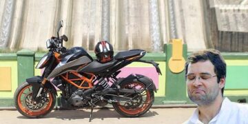 rahul gandhi ktm duke 390