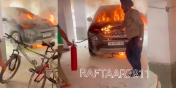 Tata Safari Catches Fire