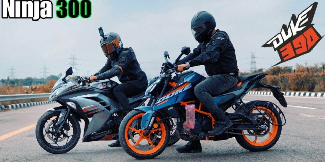 KTM Duke 390 vs Kawasaki Ninja 300 Drag Race