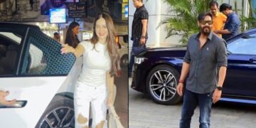 Kim sharma ajay devgn bmw i7