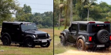 Mahindra Thar Drifting Hits Tree