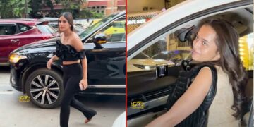 Nia Sharma in Volvo Xc90 and Tejasswi Prakash in Audi Q7