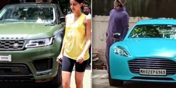 ananya pandey range rover ranveer singh aston martin wrapped modified