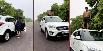 fitness instructor pushups roof driverless hyundai creta