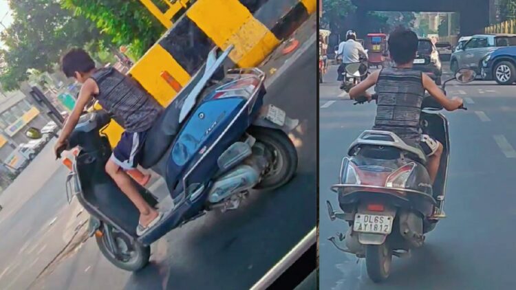 Kid Riding Honda Activa in Delhi ncr