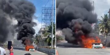 Mahindra E2o Catches Fire Bangalore