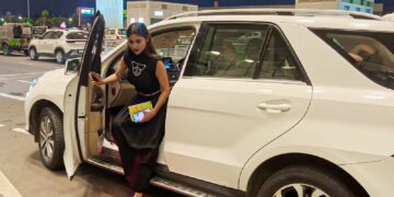 Mouni Roy in Mercedes GLE 250