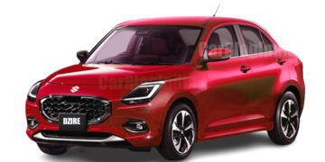 new-generation 2024 maruti dzire front three quarters rendering