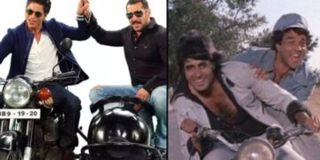 shahrukh salman khan jai veeru motrocycle