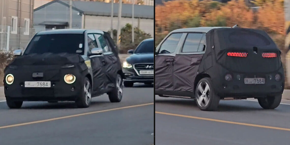 hyundai casper ev test mule front-rear led lights