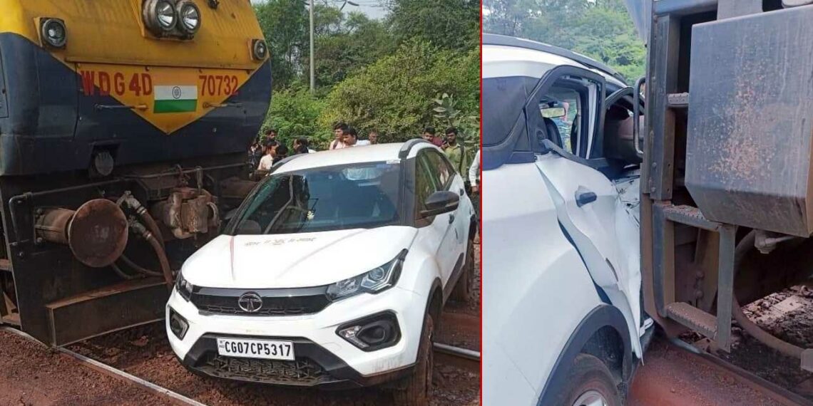 Brand New Tata Nexon Hit by Train at Railway Crossing